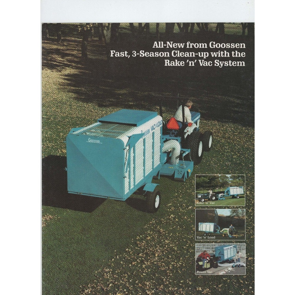 Vintage Goossen Rake n Vac System Sales Brochure Tractor Attachment Literature